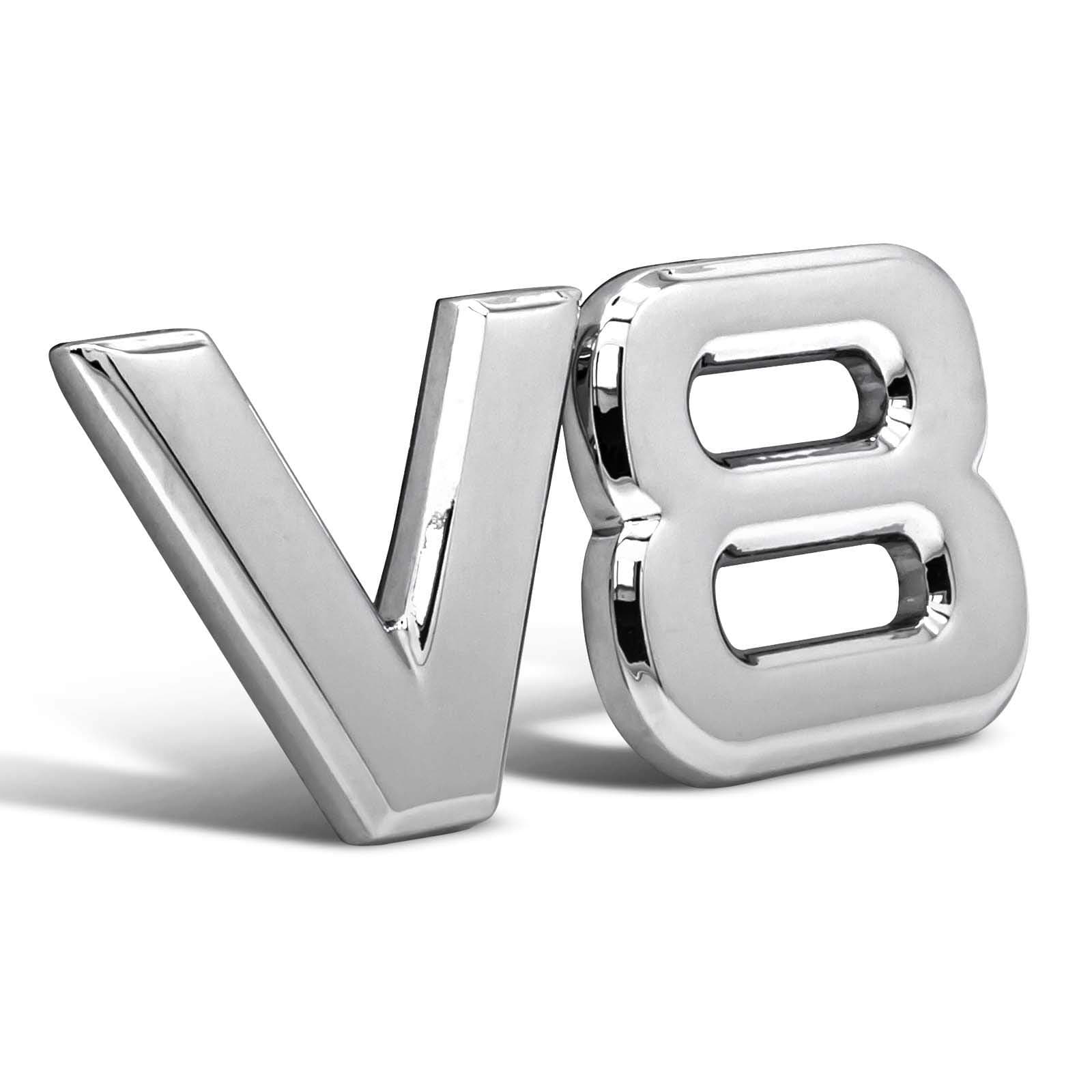 Adapter Universe V8 Emblem Sign Chrome 3D Logo Token Car Decal Tuning Sticker Metal Symbol