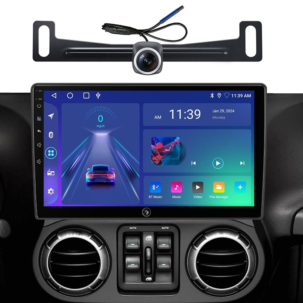 10.1 Inch 5G WiFi 8 Core 1280 * 720 HD Display Car Radio Stereo for Jeep Wrangler JK Compass Grand Cherokee Dodge Ram CarPlay Android Auto with 48EQ Airplay Rear 1080P SWC