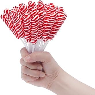 Valentines Day Lollipops Candy - Individually Wrapped Holiday Red Twisty Lollipops Bulk - Valentine Themed Suckers for Party Favor, Goodie Bags, Candy Buffet - Strawberry Flavors, 30 Pack