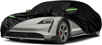 Waterproof Car Cover Replace for 2019-2025 Porsche Taycan, 6 Layers All Weather Custom-fit Car Cover with Zipper Door, Charging Port for Snow Rain Dust Hail Protection