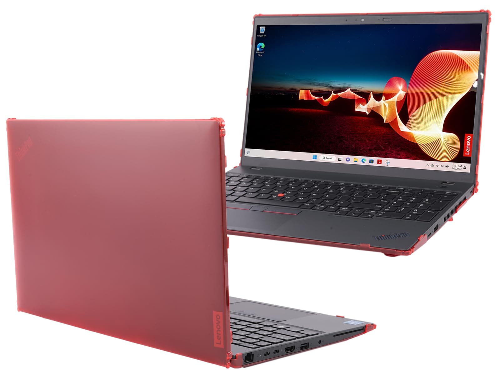 mCover case ONLY Compatible for 2023-2025 15.6" Lenovo ThinkPad L15 Gen 3 | Gen 4 Series Windows Notebook Computers (NOT Fitting Any Other Models)- Red