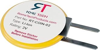 Rome Tech ML1220 Rechargeable Battery with Tabs for Toshiba Satellite A210 A215 A300 A665D C650 L305 L355 L355D