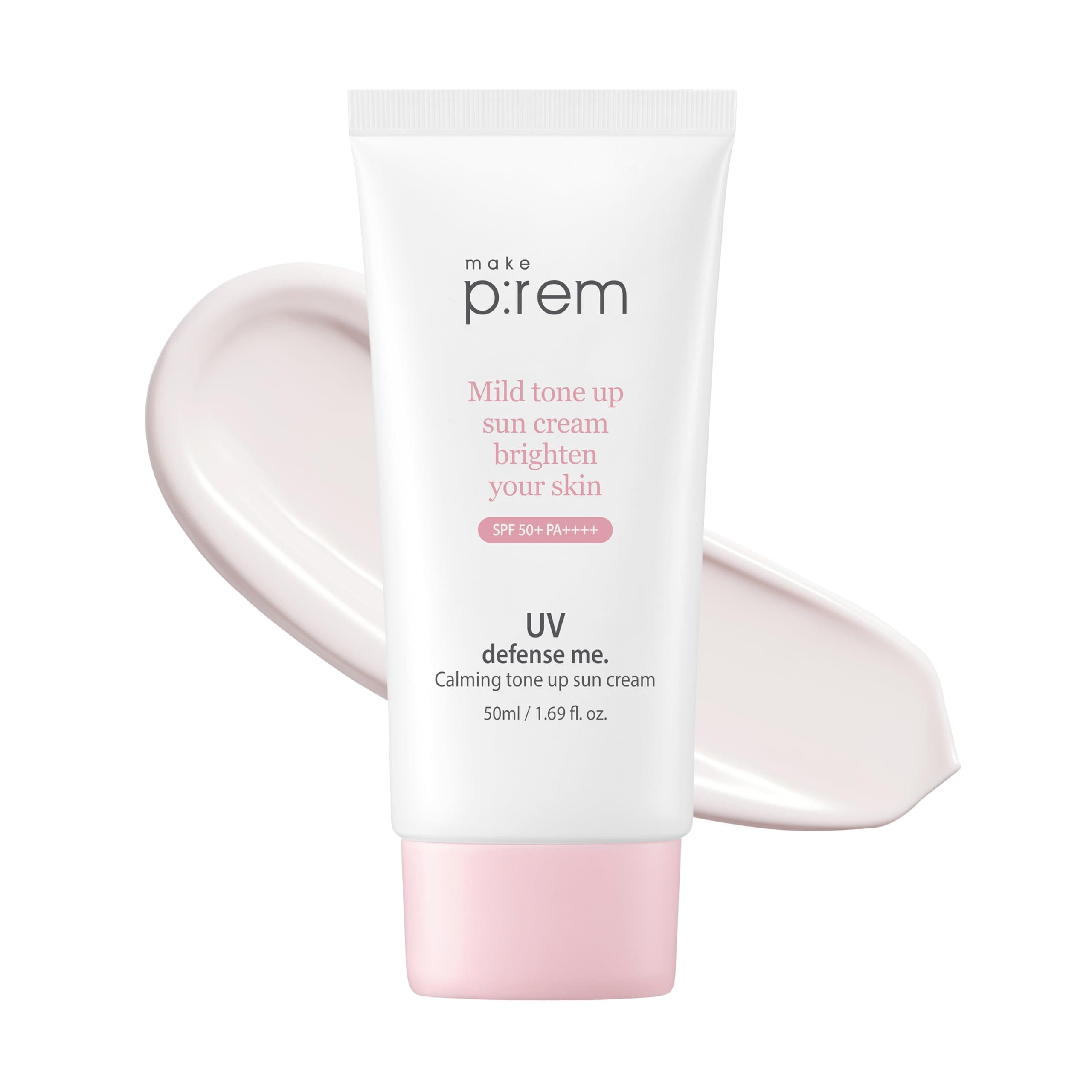 Make Prem UV Defense Mee Calming Tone Up Sun Cream, 1.7 fl oz (50 ml), SPF50+PA++++ UV Care, Sunscreen, UV Base, Makeup Base, Sensitive Skin, Korea