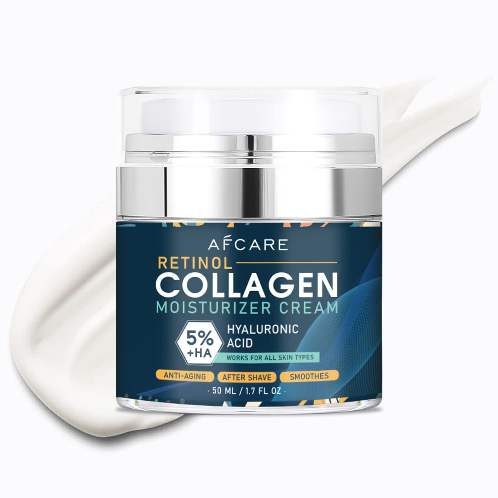 Mens Face Moisturizer Cream Face Moisturizer For Men All-Natural face collagen cream with Hyaluronic Acid for 10-Hour Moisture-Lock and Reduced Fine Lines and Wrinkles (50ml 1.7 oz)