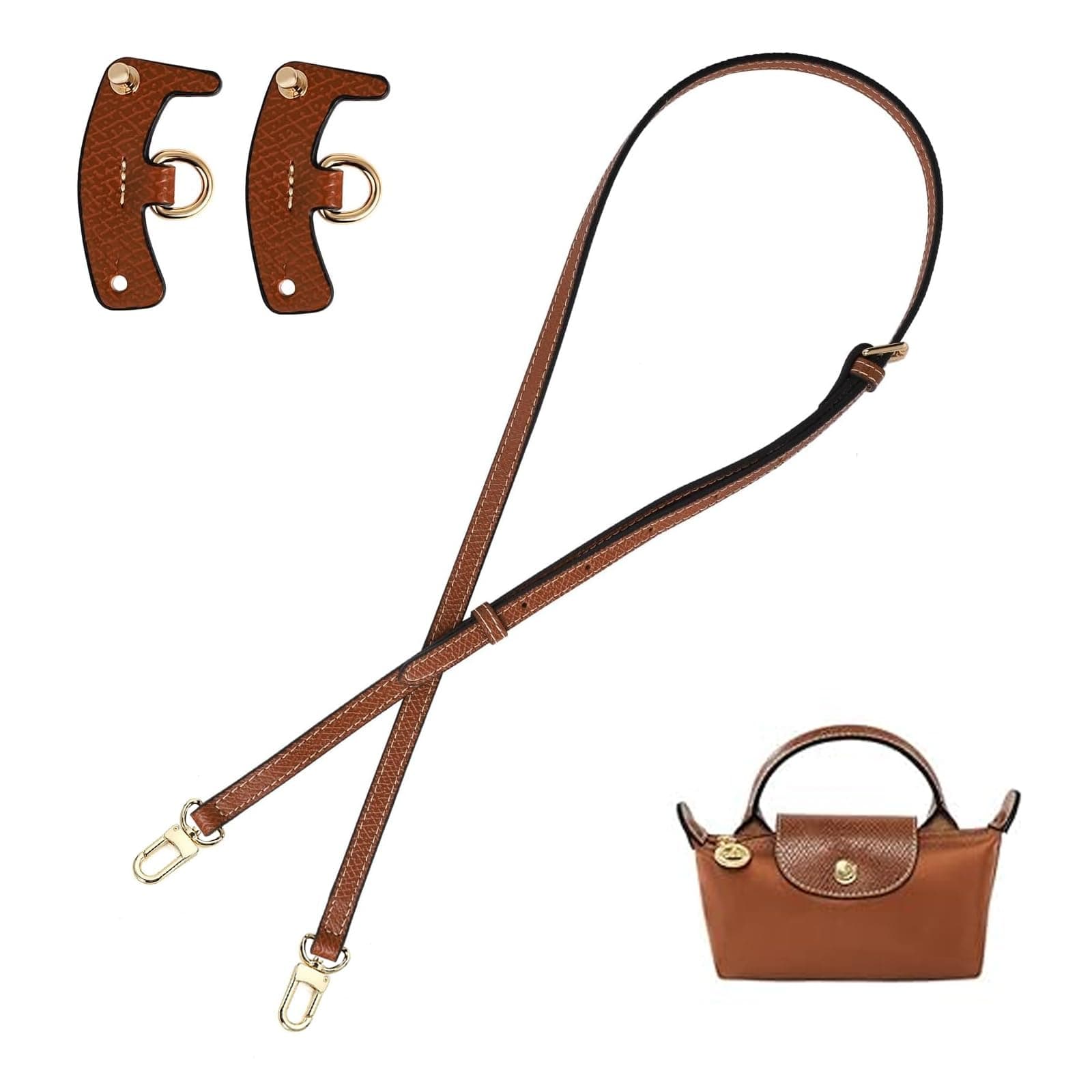 Leather Purse Straps, Adjustable Replacement Crossbody Shoulder for Handbag, Mini Bag, Cross Body Purse