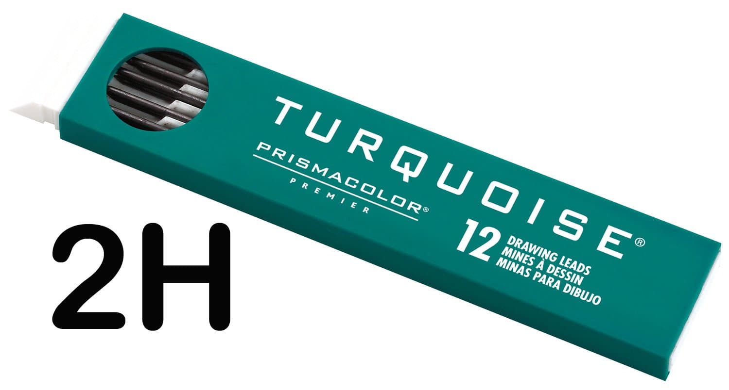 Prismacolor Premier Turquoise Drawing Lead Refills, 2.0 mm, Pack of 12, 2H (2177)