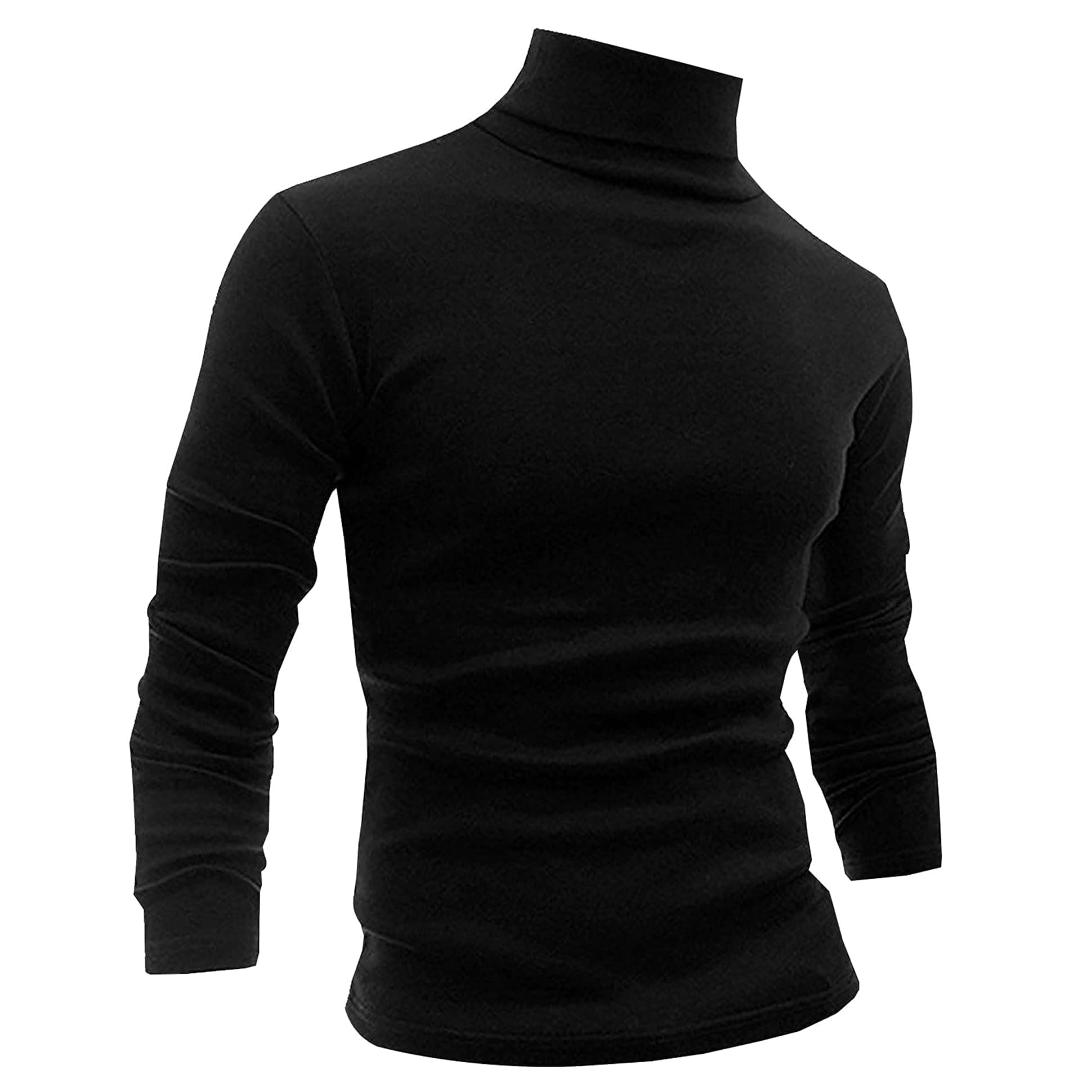 Men's Slim Fit Lightweight Long Sleeve Knitted Pullover Top Turtleneck Sweater T-Shirt