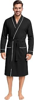 Men's Robe Cotton Blend Knit Bathrobe