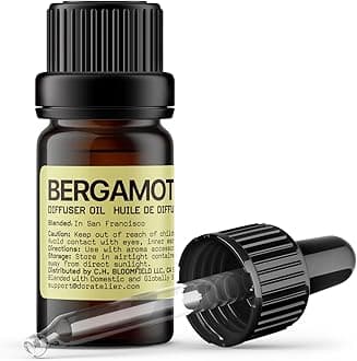 Bergamote Diffuser Oil, Niche Scent Fresh and Delicate, Bergamot, Petitgrain, Grapefruit, Orange, Vanilla, Vetiver, Amber, Musk, Cedarwood Oils Blend for Ultrasonic Diffuser Scent Projects…