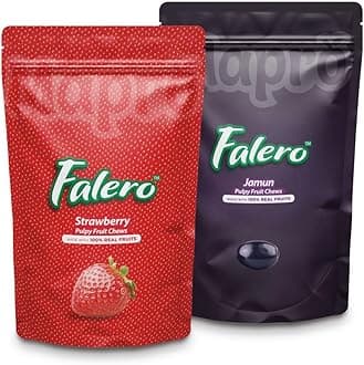 Falero Fruit Chews, 175 gm, 50 Fruit Chews(Pack of 2) (Strawberry & Jamun)