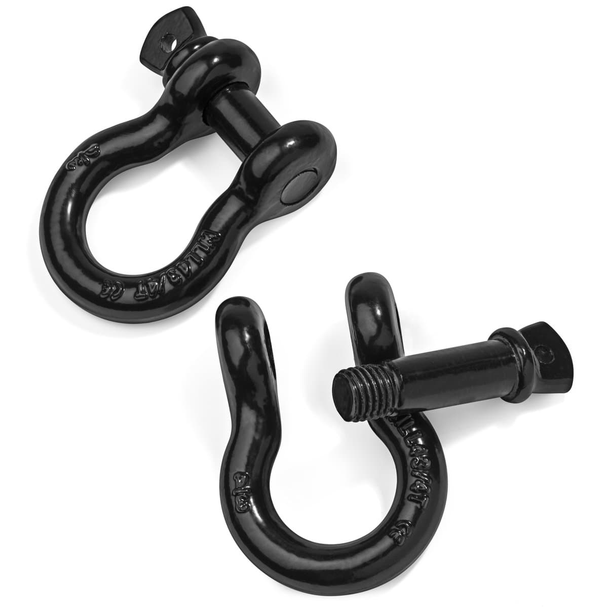 Vault Cargo 2 Pack of Shackles – Heavy duty 4.3 Tonne Capacity – Powered Coated Black finish – D Shackle for vehicle recovery, construction equipment, attaching chains, tow straps or a hoist.