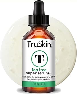 - TruSkin Tea Tree Oil Acne Treatment Serum for Face – Salicylic Acid, Niacinamide, Vitamin C & Retinol – Clarifying Super Facial Serum for Acne-Prone Skin & Pores, 1 Fl Oz