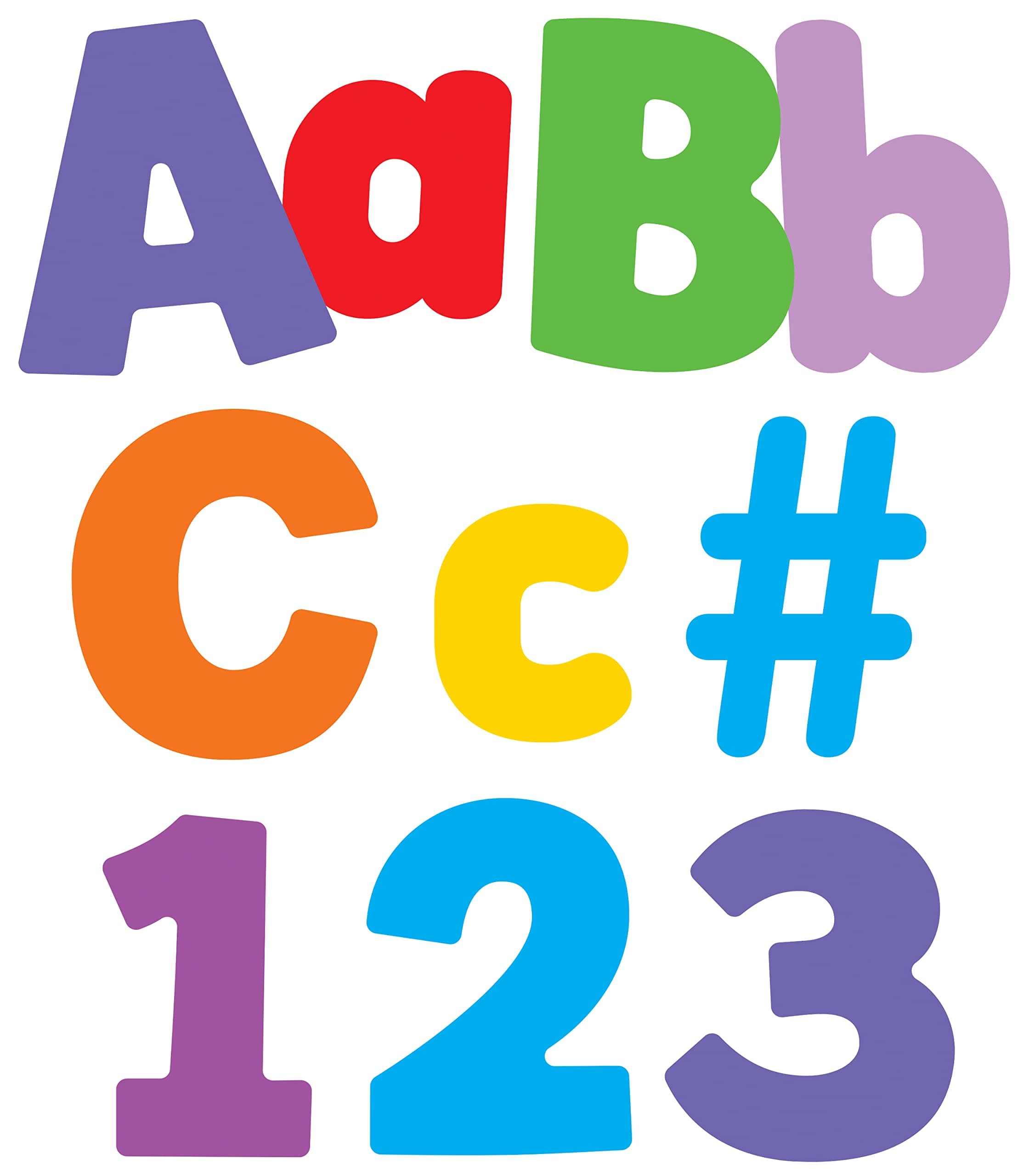 Carson Dellosa 219 pc Color Splash Bulletin Board Letters Pack, Boho Rainbow Letters, Numbers, Symbols, and Punctuation Cutouts for Bulletin Board, Cork Board, Party, Wall Decor, and Classroom Décor