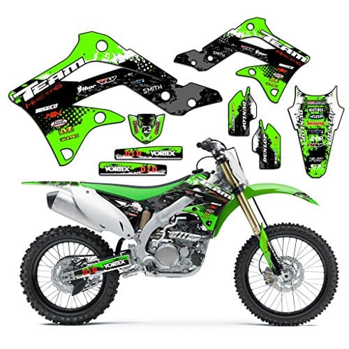 Team Racing Graphics kit Compatible with Kawasaki 2016-2018 KXF 450, Scatter