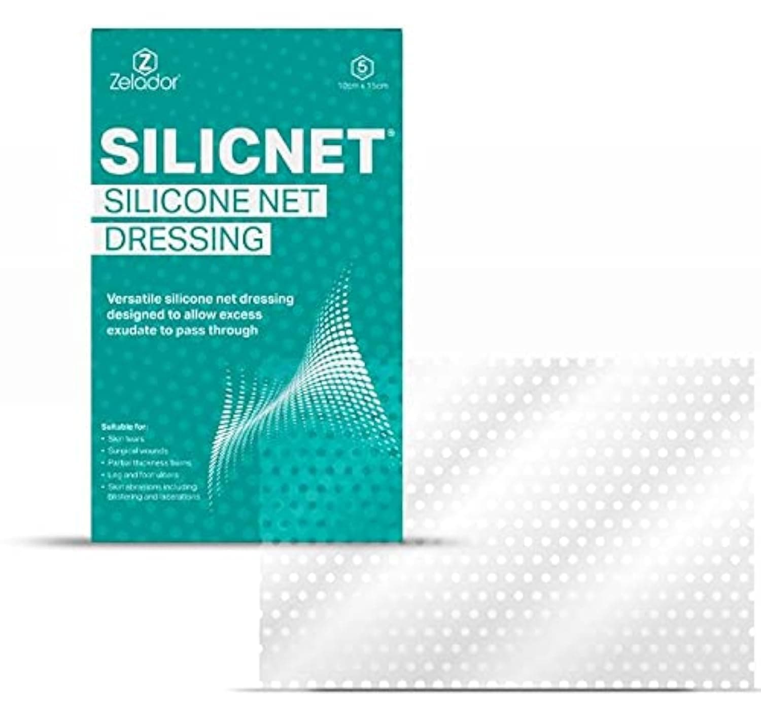 Silicnet Silicone Net Dressing 10x7.5cm x 5 Non-Adherent, Flexible, and Breat...