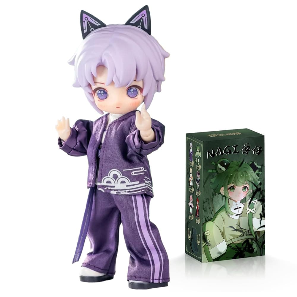 Study Tour Series Blind Box, 1/12 BJD Doll OB11 Size Action Figures, Movable Dolls with Doll Clothes Surprise Gift Toys (Two Boxes)