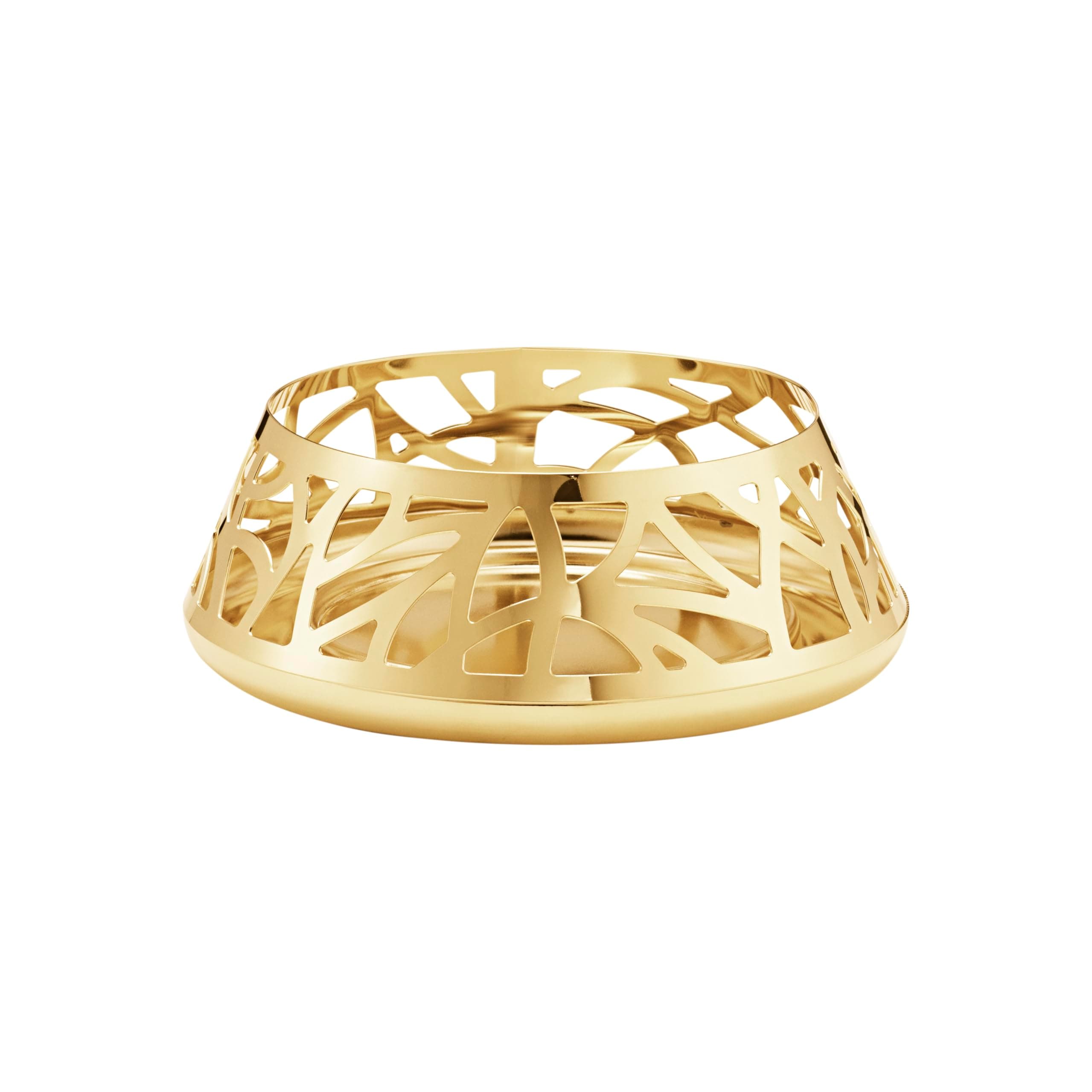 Georg Jensen 2023 Pillar Candle Holder with Cut Out Pattern - 18kt Gold Plated Finish - Christmas Seasonal Tabletop Decoration by Sanne Lund Traberg