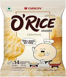 O'Rice Crackers, Light & Tasty, 14 Individual Packs, 151.2g, 100% Baked PACK OF 1