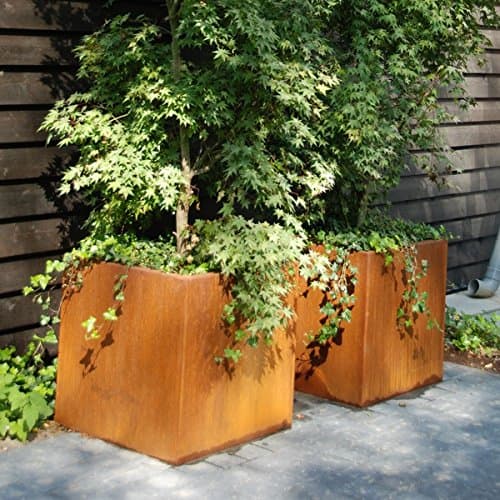 40/40/40cm Corten Steel Andes Cube Planter/Tree Pot/Garden/Patio/Home/Flower Tub/Plant Pot