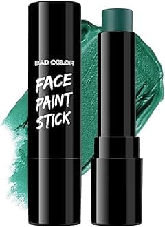 BADCOLOR Green Face Body Paint Stick, St Patrick's Day Blendable Eye Black Deep Green Face Painting Kit for Sports Camo, Halloween SFX Makeup Cosplay Joker Zombie Vampire Costume Parties