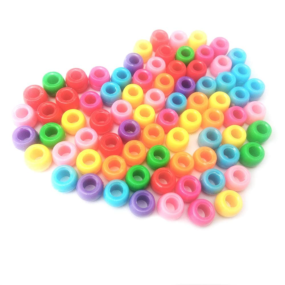 600 Pieces 8mm Assorted Pony Beads for All Ages Bead Jewelry Ornaments Key Chains Hair Beading