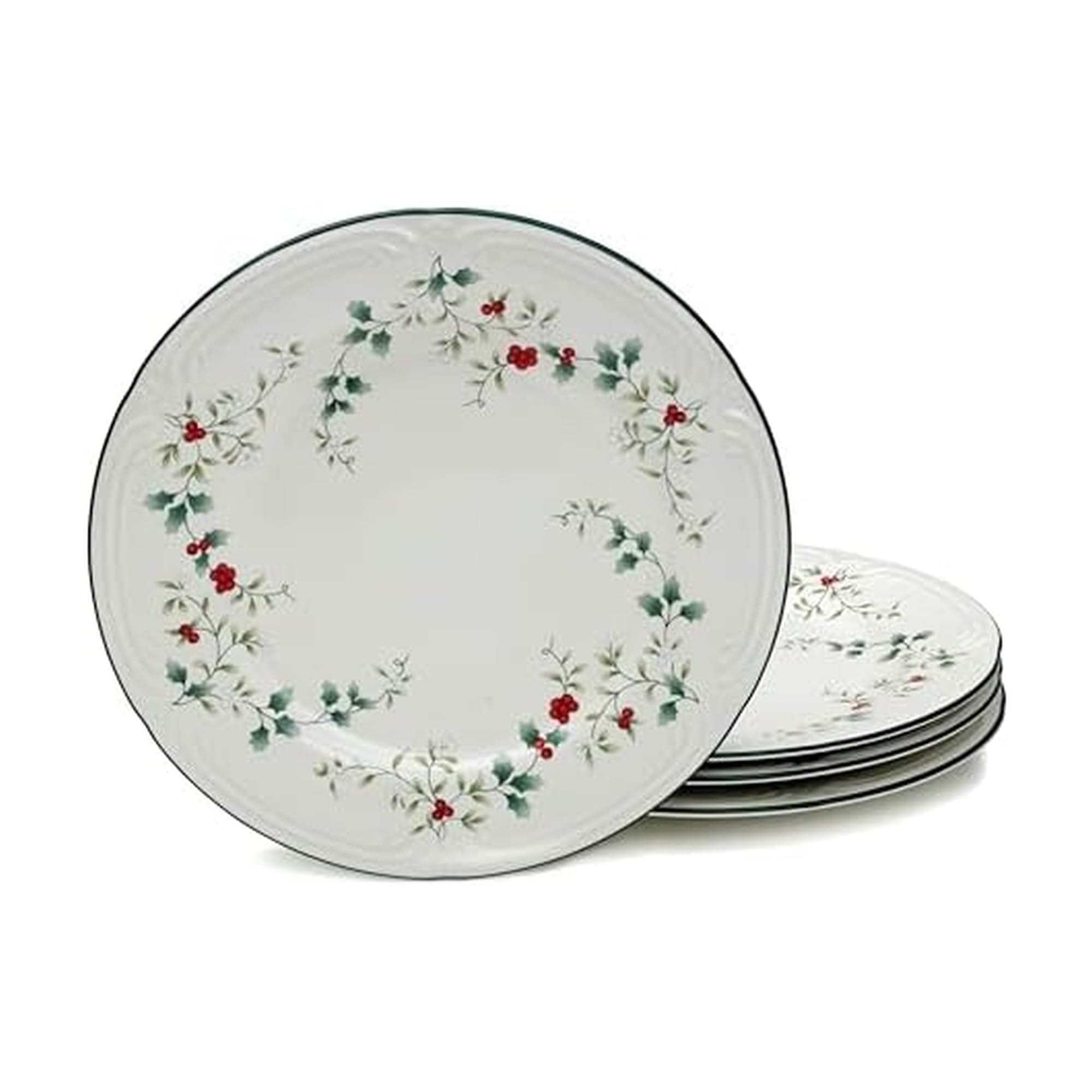 Winterberry 10-1/2-Inch Dinner Plates, Set of 4, White