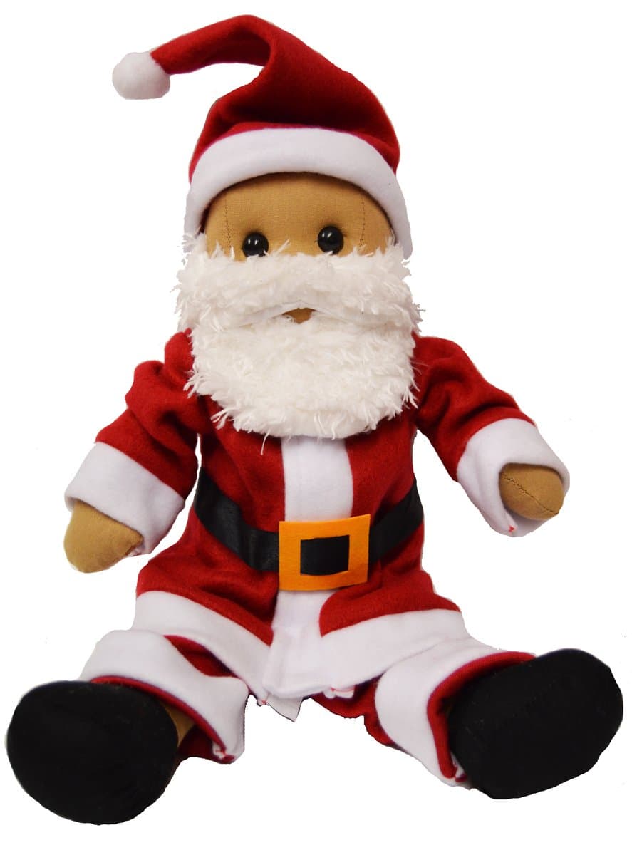 DF, A Christmas Rag Doll dressed as Santa with belt and hat, 40 cm h