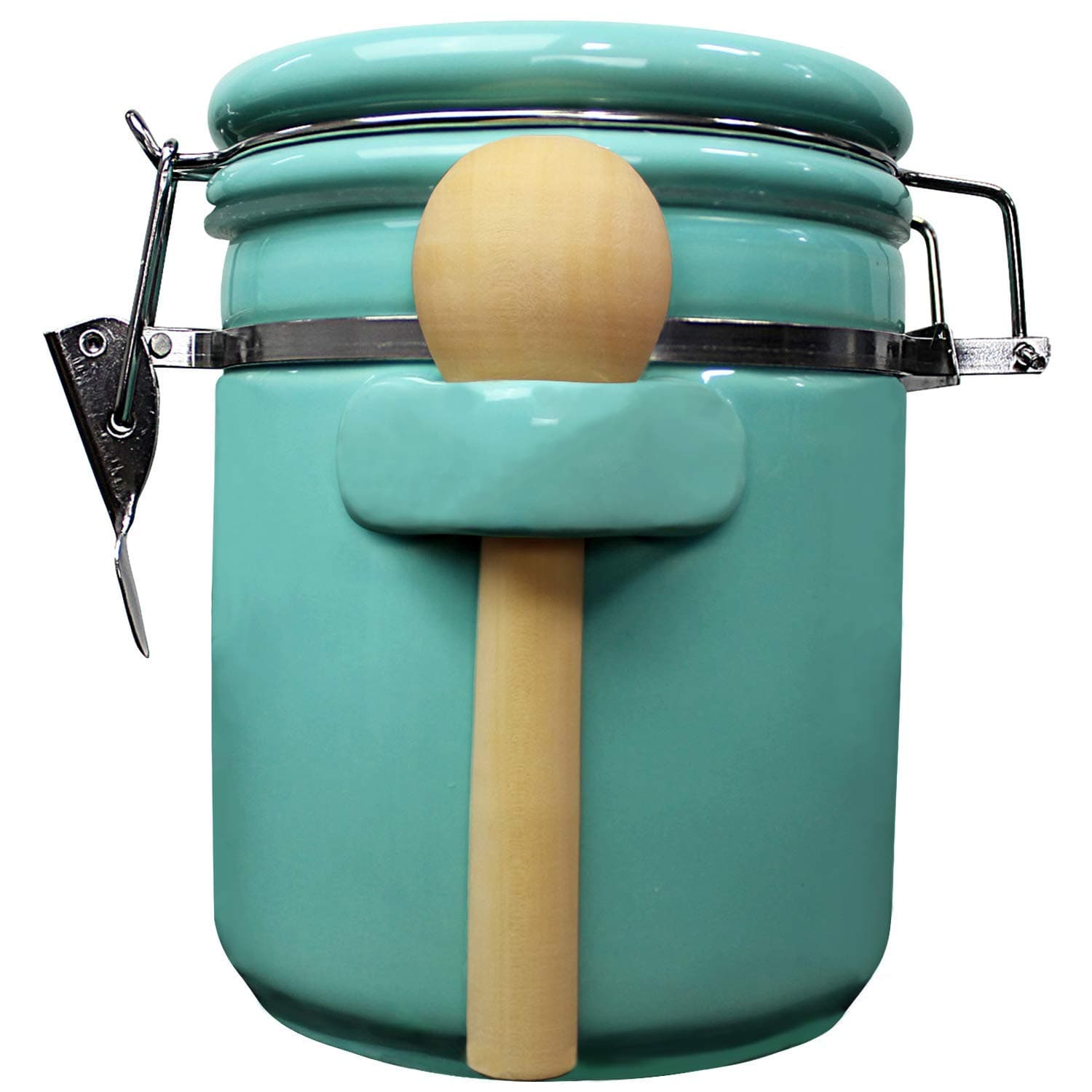 Blue Donuts 33 Oz Ceramic Airtight, Food Storage,Ceramic, 975 ML, with Lid, Food Storage for Pantry,Turquoise