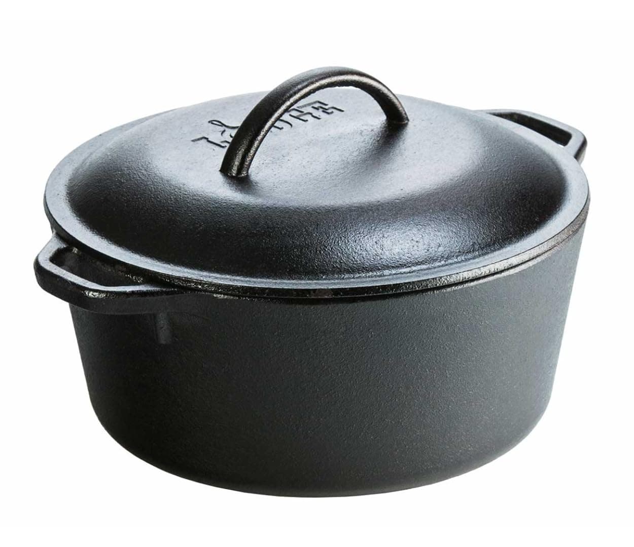 Cast Iron Dutch Oven - Loop Handle Cooking Vessel - Even Heat Retention - Oven-Safe, Versatile Pot - 5 Quart