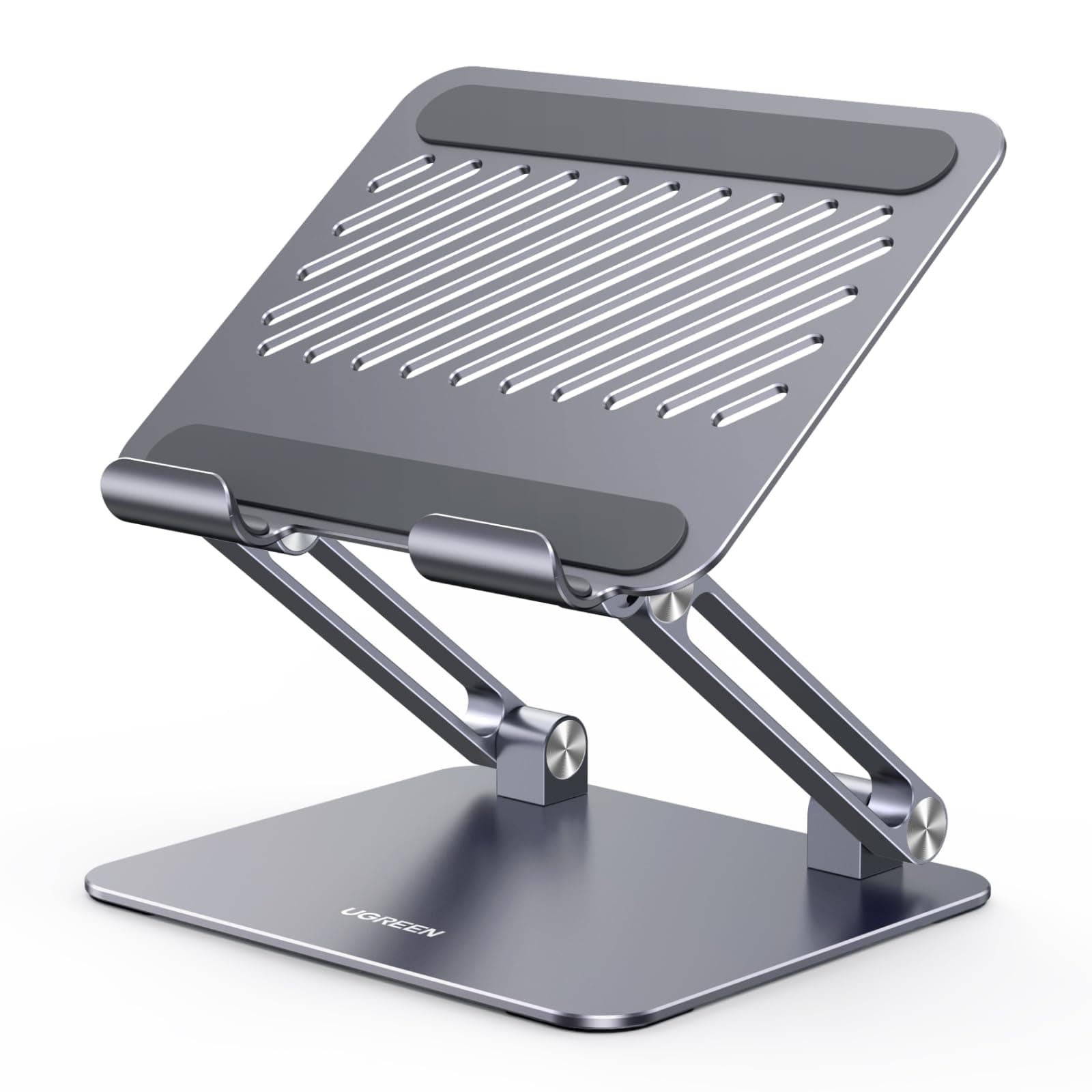 UGREEN iPad Stand Metal Ultra Stable Foldable Tablet Holder Stand Angle Adjustable Tablet Mount for Desk Compatible with iPhone 17 Pro Max all to 12.9" Tabs iPad Pro/Air/Mini Galaxy Tab S26 Ultra Grey
