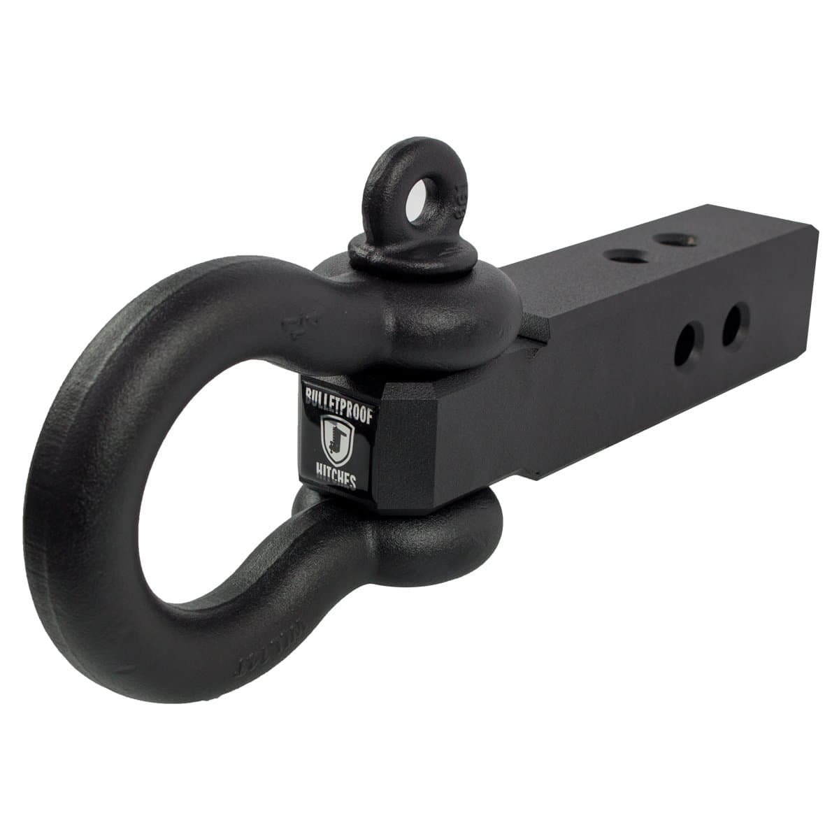BulletProof Hitches - 2.5" Shackle Hitch Receiver with 36,000 lb. Rating and D-Ring/Clevis - Tow Hitch Shackle for 2.5" Receivers - Extreme Duty, Solid Steel, Black Powder Coat
