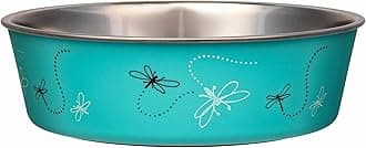 LOVING PETS Bella Bowl Designer & Expressions Dog Bowl, Small, Dragonfly, Turquoise