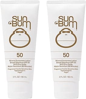 Sun Bum Mineral Spf 50 Sunscreen Lotion Vegan and Hawaii 104 Act Compliant (Octinoxate & Oxybenzone Free) Broad Spectrum Natural Sunscreen With UVA/UVB Protection 2 Pack