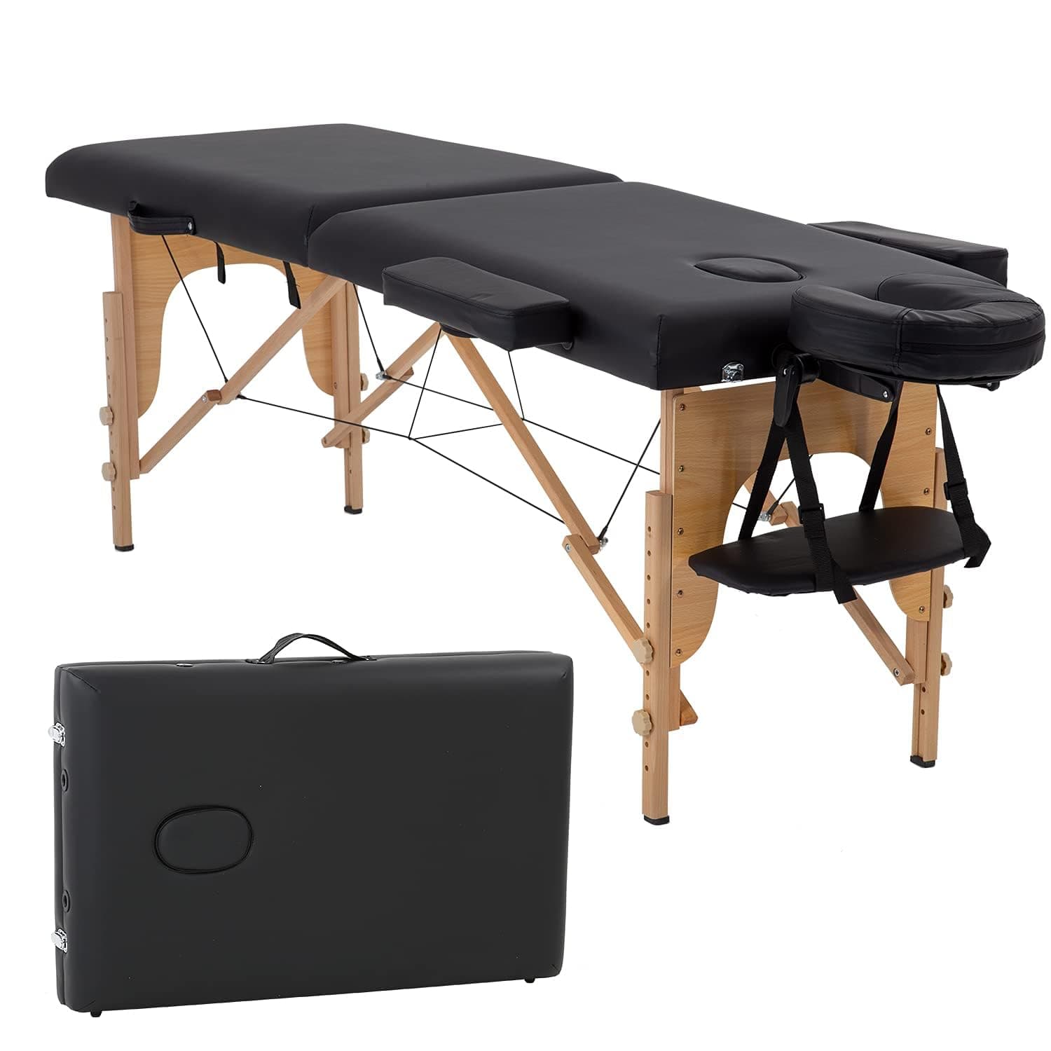 Massage Bed Portable Massage Table 2 Folding Lash Bed Height Adjustable 24 Inch Wide Spa Table with Non-Woven Bag for Spa Footmassage Facial CareSpa Tattoo