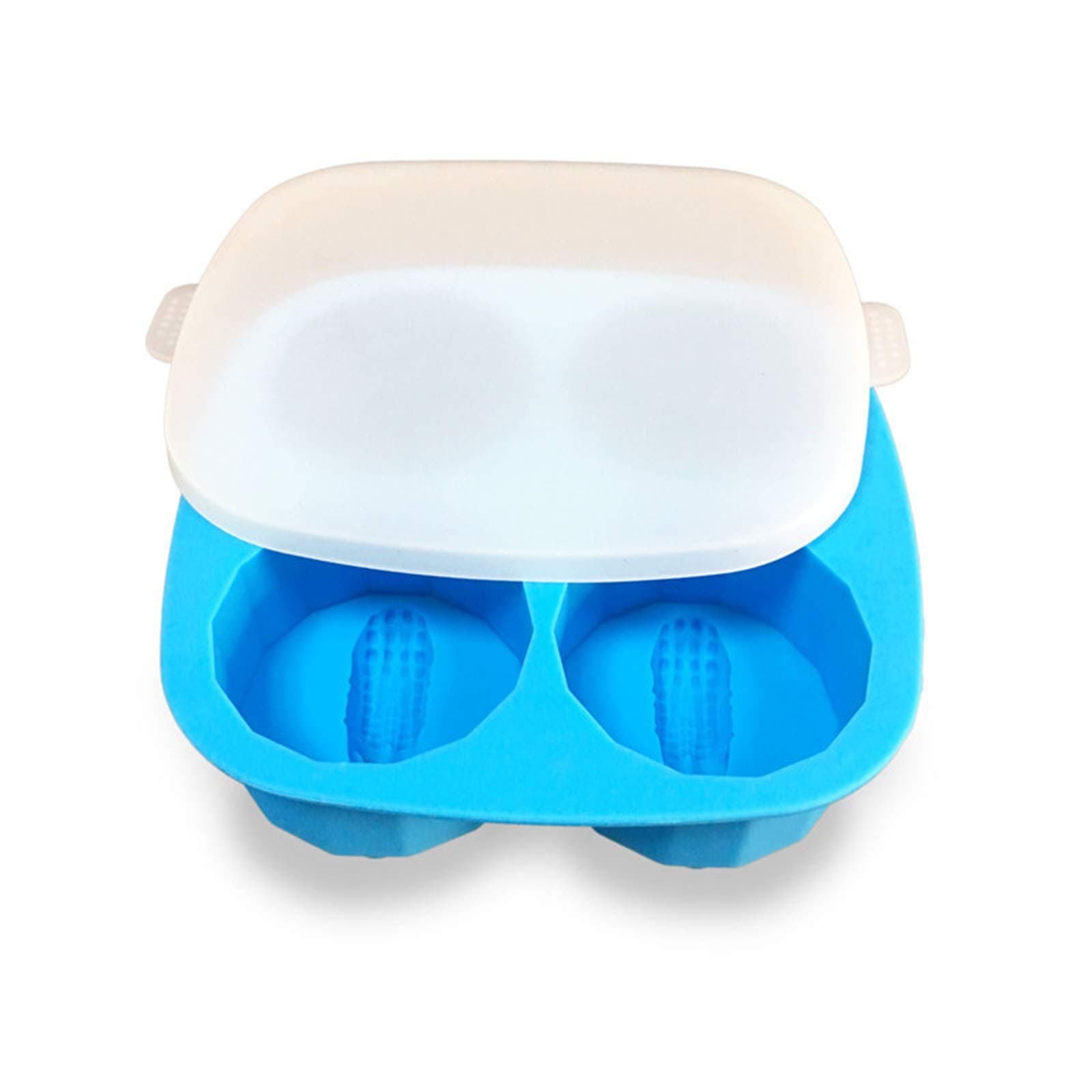 CYCTECH Shaped 3D Crocodilian Model Ice Cube Mold, Super Flexible Silicone Ice Cube Mold, With Lid Flexible Trays Bpa Free, For Whiskey, Cocktail,Soap (Blue)