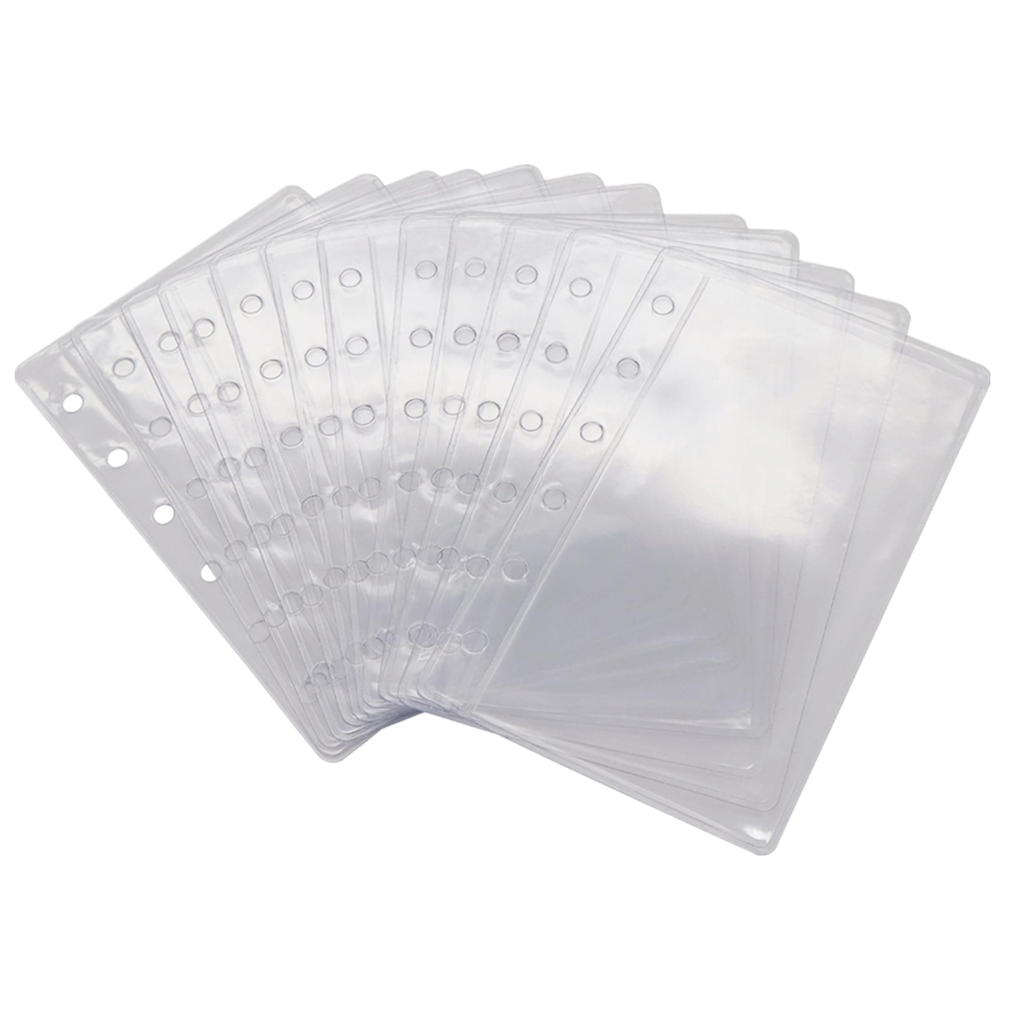 Mogoostry 12 Pack A7 Size Clear Sheet Protectors 2.6 x 4.8 Inch Plastic Sleeves Page Protectors Top Loading Paper Protector for 6 Ring Binders, Acid-Free, Archival Safe for Documents and Photos