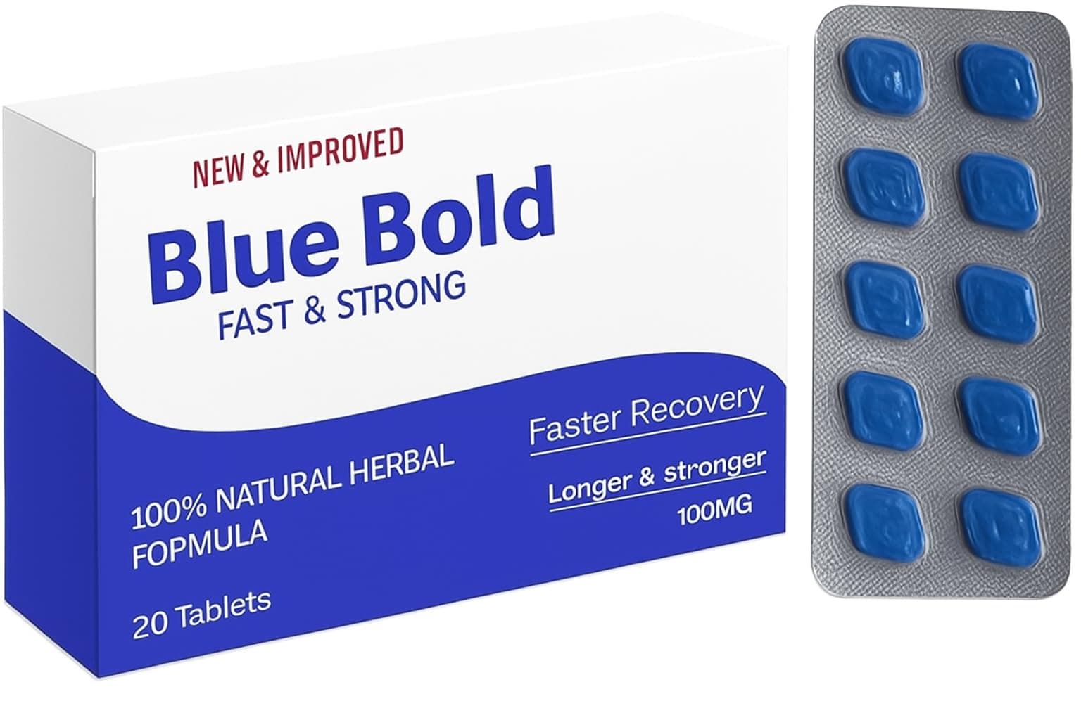 Blue Pill | Herbal Supplement Blue Pills for Men | High Strength Performance Powerful Fast Acting Long Lasting Results | Enhancing Male Stamina & Endurance Booster Tablets