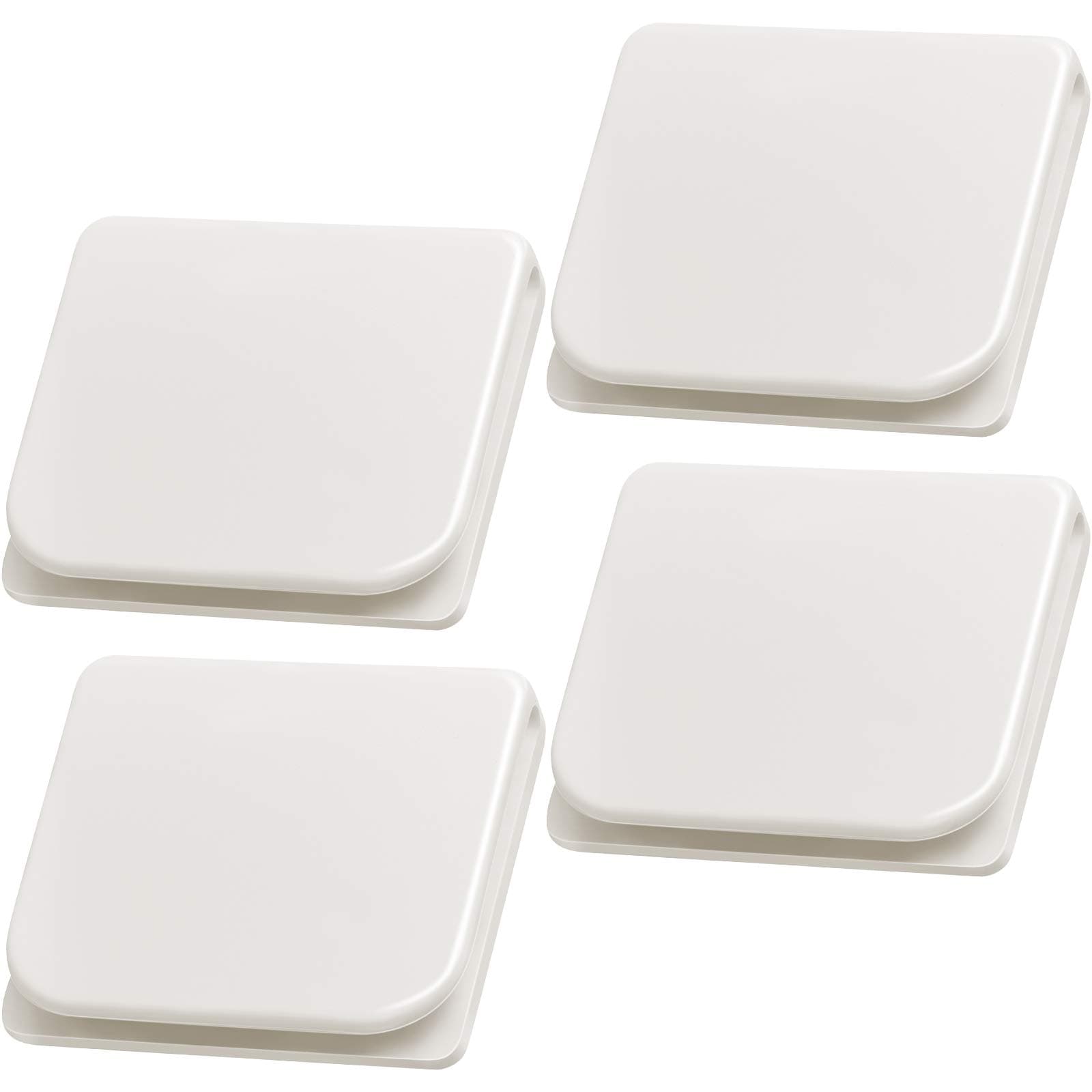 Jetec4 Pieces Shower Curtain Clips for Liner, Shower Windproof Splash Guard Holders, Self Adhesive Bathtub Curtain Clips Splash Guard for Wall to Hold in Place, White