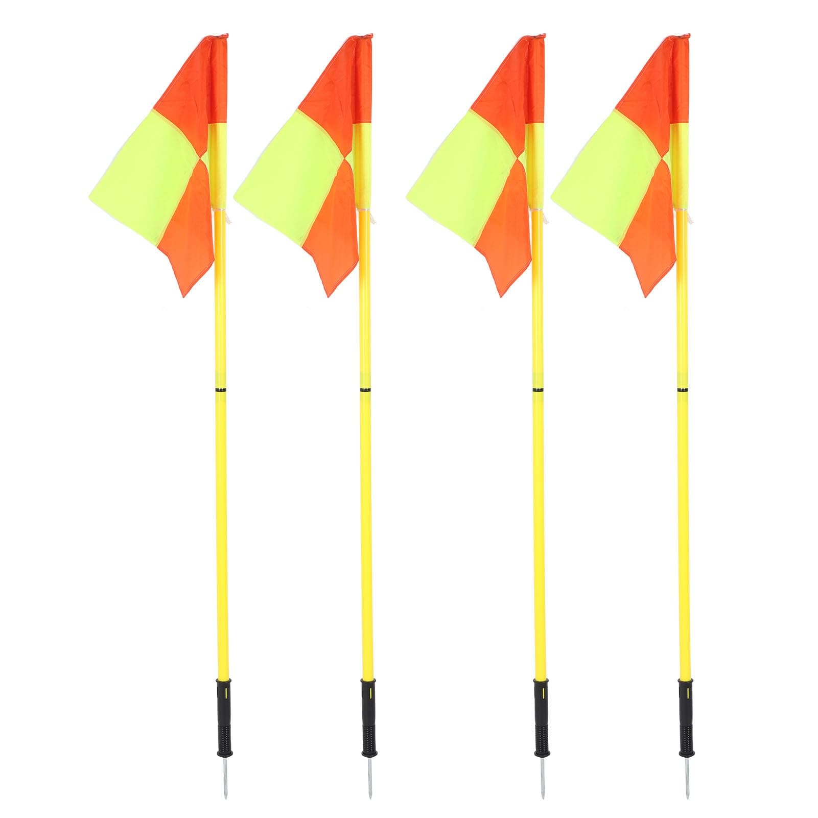 Jiawu Corner Flags Set for Soccer Field - 4 Flags, Storage Bag, 4 Two-Section 1.5m Poles - Training and Outdoor Equipment