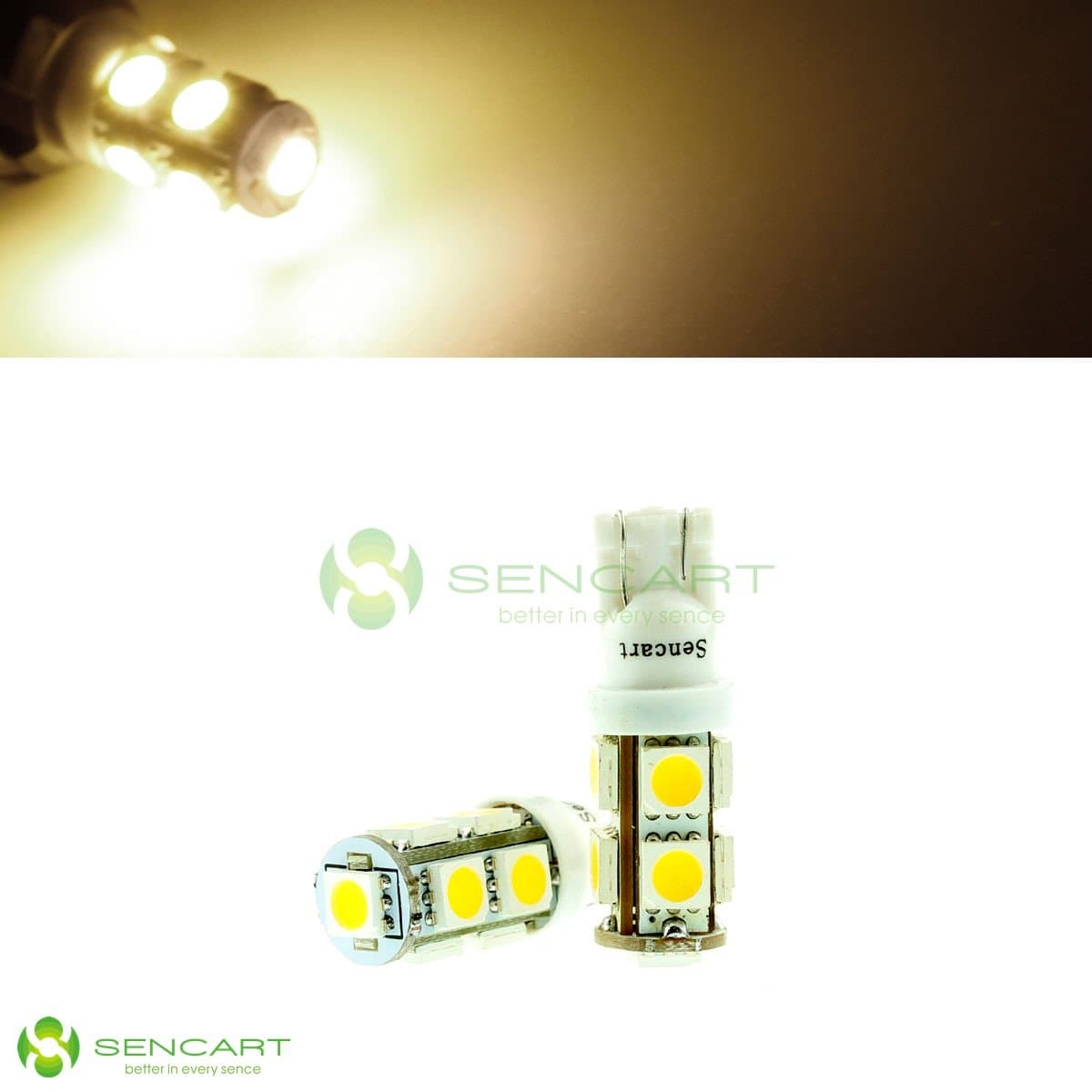 2x T10 9-smd 5050 LED Warm White Lights 3000k 1.8w Dc 12v Car Trunk Door License Plate Light Bulbs