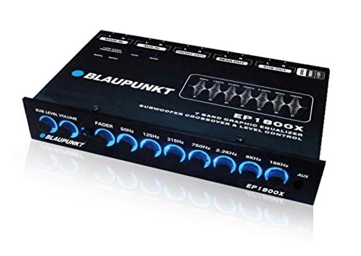 EP1800X 7-Band Car Audio Graphic Equalizer with Front 3.5mm Auxiliary Input, Rear RCA Auxiliary Input and High Level Speaker Inputs
