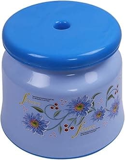Kuber Industries Bathroom Stool|Plastic Stool for Bathroom|Anti-Slip with Strong Bearing|Solid Surface | Blue, 24D x 24W x 23H Cm