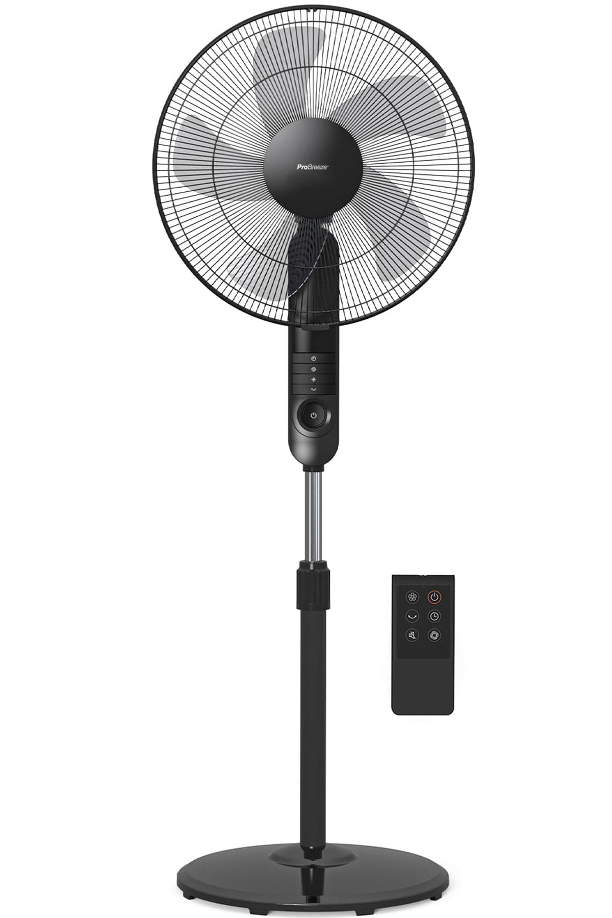 16-Inch Pedestal Fan with Remote Control and LED Display - 4 Operational Modes - 80° Oscillation - Adjustable Height & Pivoting Fan Head - Perfect for Homes, Offices and Bedrooms - Black
