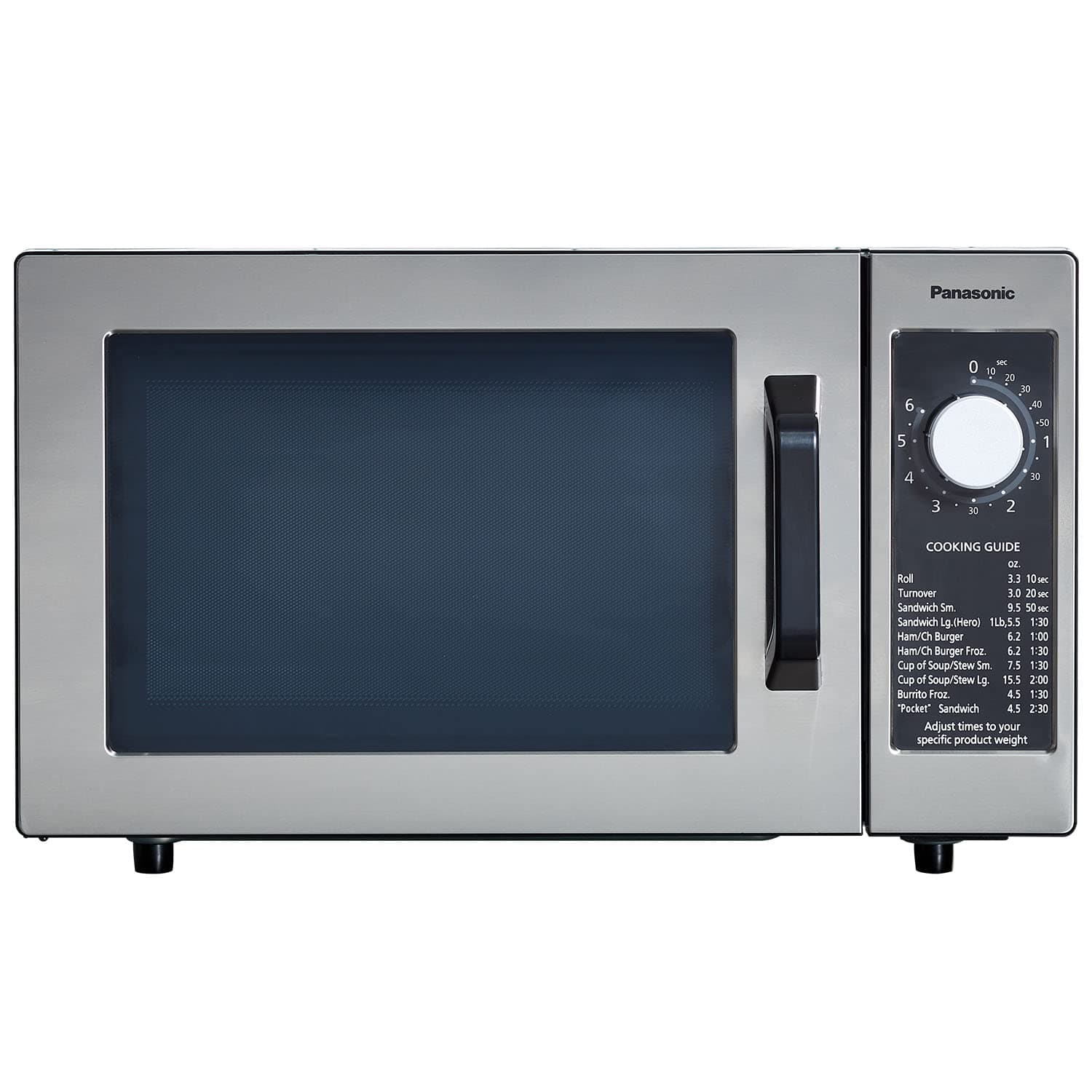 Panasonic NE-1025F Compact Light-Duty Commercial Microwave Countertop Oven with 6-Minute Electronic Dial Control Timer, Bottom Energy Feed, 1000W, 0.8 Cu. Ft. Capacity Silver