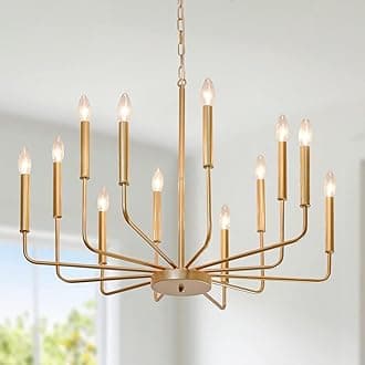 30.7“ 12 Light Gold Chandelier