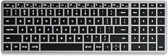 Slim X2 Bluetooth Wireless Keyboard, US QWERTY Layout, Backlit Numeric Keypad, Multi-Device – For MacBook Air & Pro M5 M4, Mac Mini, iPad Air & Pro, iMac and more – Space Grey
