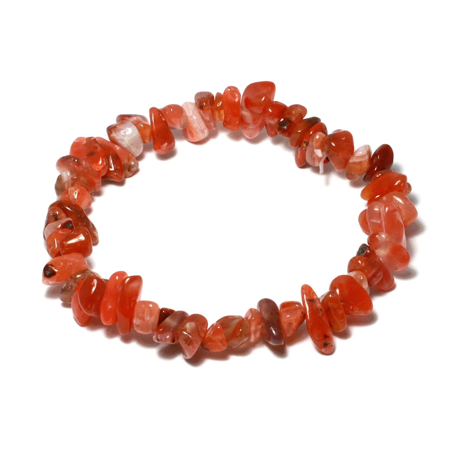CrystalAge Carnelian Gemstone Chip Bracelet