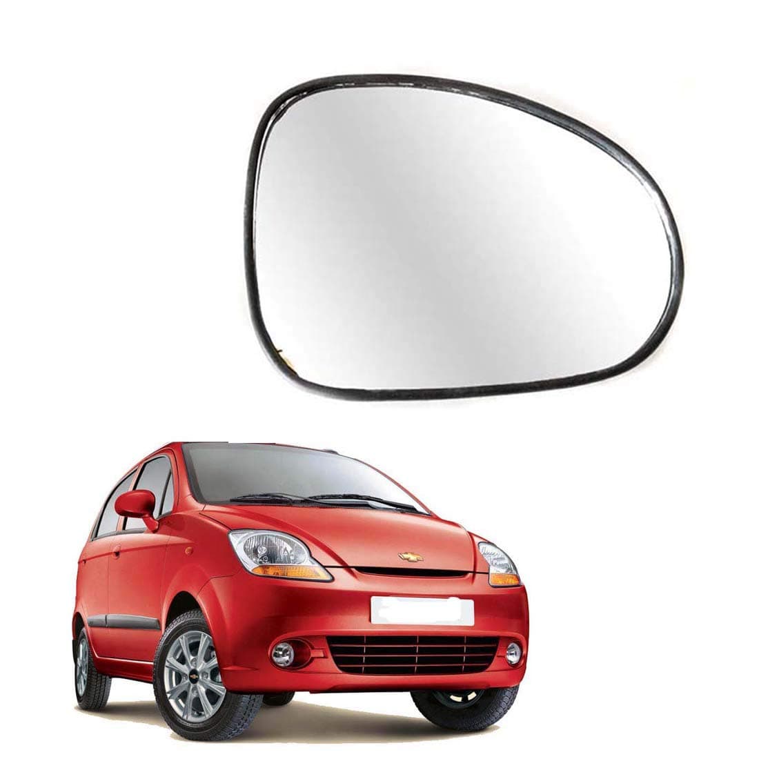 MACZO - orvm Right (Driver) Side Rear View Mirror Glass for Chevrolet Spark 2007-2017 Model