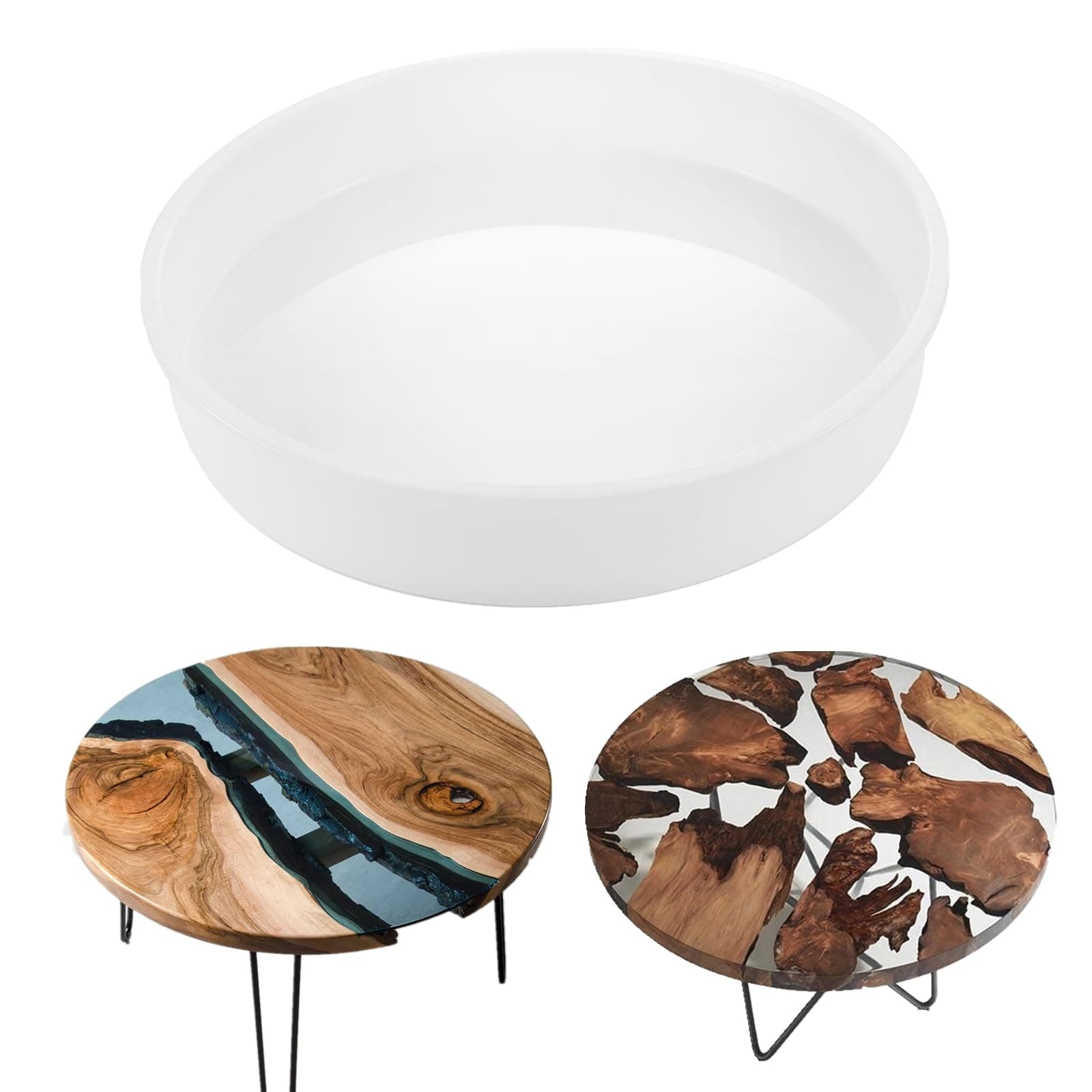 14 inch Resin Table Mold Large Round Epoxy Table Mold for Charcuterie Board, Epoxy Table Mold for River Table, Charcuterie Board, Cutting Board, DIY Art Home Decoration