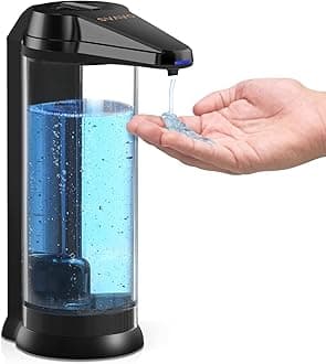 SVAVO Automatic Soap Dispenser, 500ml/17OZ, 8 Levels Volume Control, Dish Soap Pump Touchless Hand Sanitizer Dispenser for Kids Bathroom Kitchen Commercial, Black